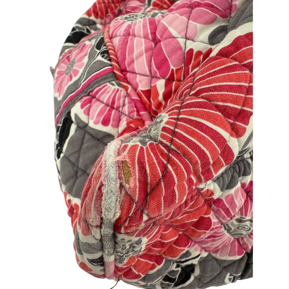 Vera Bradley Quilted Floral Duffle Bag With Black & Red Straps - Picture 5 of 9